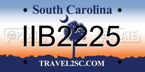 IIB2225 South Carolina License Plate
