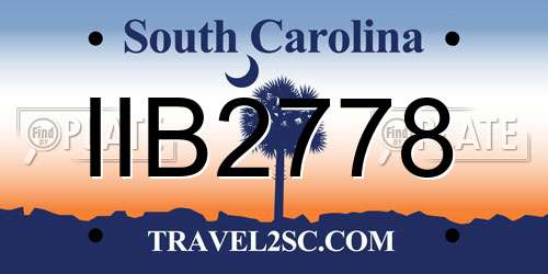 IIB2778 South Carolina License Plate