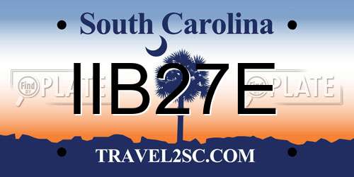IIB27E South Carolina License Plate