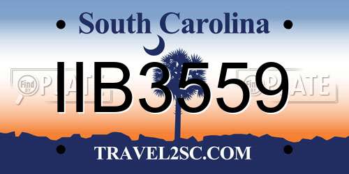 IIB3559 South Carolina License Plate