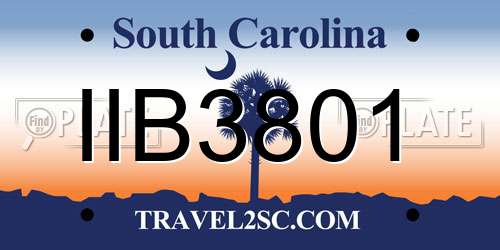 IIB3801 South Carolina License Plate