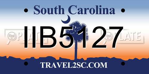 IIB5127 South Carolina License Plate