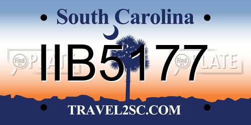 IIB5177 South Carolina License Plate