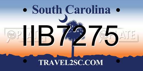 IIB7275 South Carolina License Plate