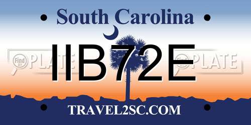 IIB72E South Carolina License Plate