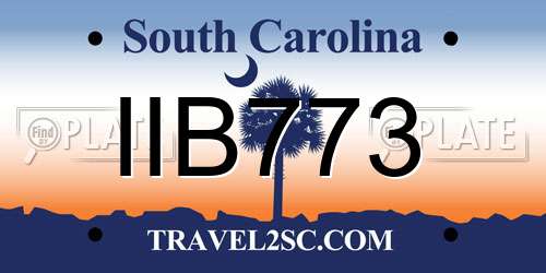 IIB773 South Carolina License Plate