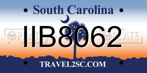 IIB8062 South Carolina License Plate