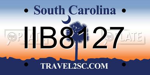 IIB8127 South Carolina License Plate
