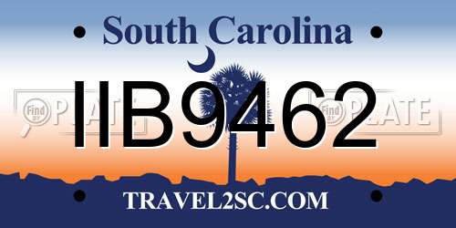 IIB9462 South Carolina License Plate