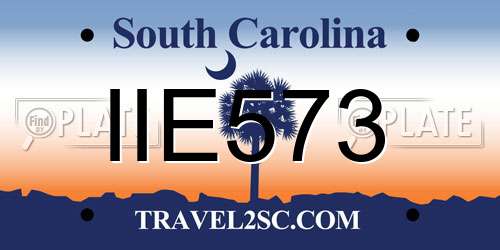 IIE573 South Carolina License Plate