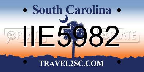 IIE5982 South Carolina License Plate