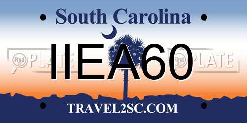 IIEA60 South Carolina License Plate