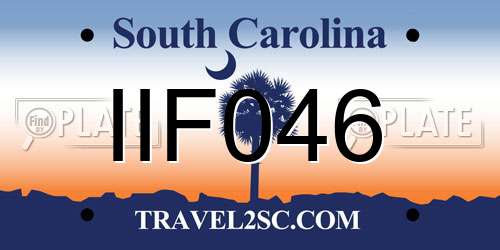 IIF046 South Carolina License Plate