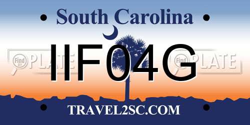 IIF04G South Carolina License Plate