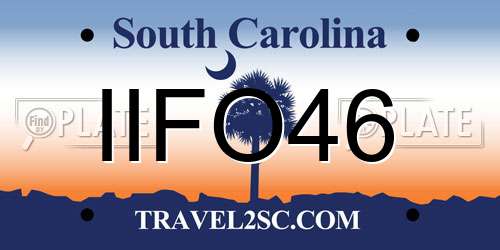 IIFO46 South Carolina License Plate