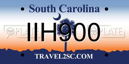 IIH900 South Carolina License Plate