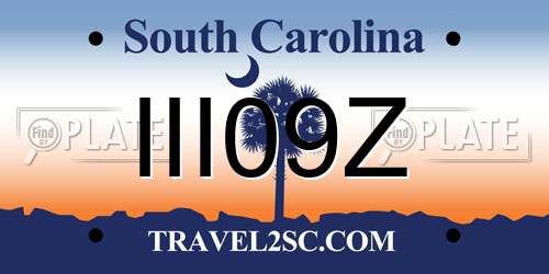 III09Z South Carolina License Plate