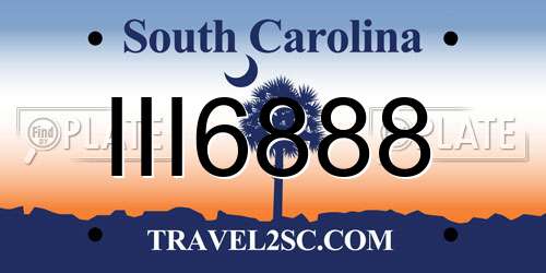 III6888 South Carolina License Plate