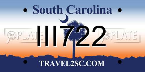 III722 South Carolina License Plate