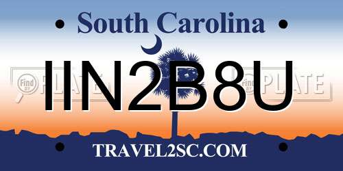 IIN2B8U South Carolina License Plate