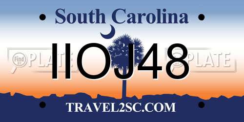 IIOJ48 South Carolina License Plate