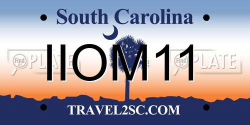 IIOM11 South Carolina License Plate