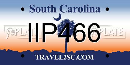 IIP466 South Carolina License Plate