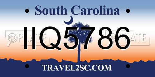 IIQ5786 South Carolina License Plate