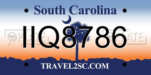 IIQ8786 South Carolina License Plate