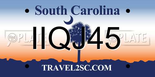 IIQJ45 South Carolina License Plate