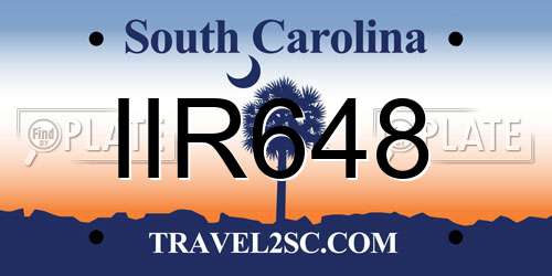IIR648 South Carolina License Plate