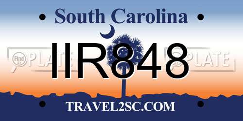 IIR848 South Carolina License Plate