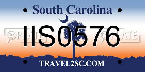 IIS0576 South Carolina License Plate