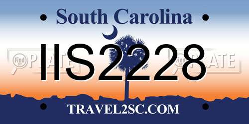 IIS2228 South Carolina License Plate
