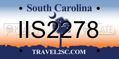 IIS2278 South Carolina License Plate
