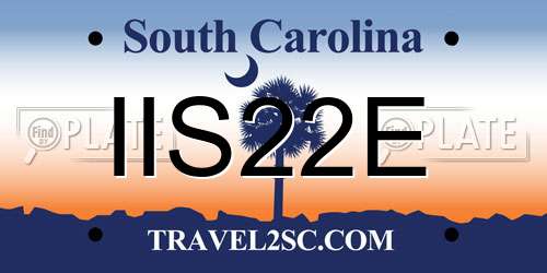 IIS22E South Carolina License Plate