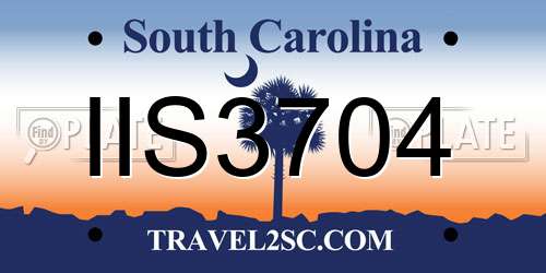 IIS3704 South Carolina License Plate