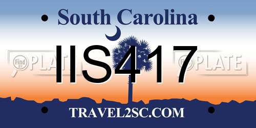 IIS417 South Carolina License Plate