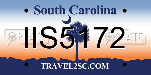 IIS5172 South Carolina License Plate