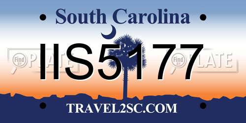 IIS5177 South Carolina License Plate