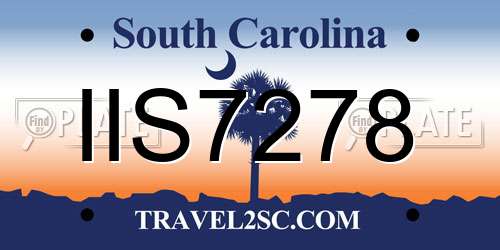 IIS7278 South Carolina License Plate