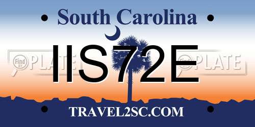 IIS72E South Carolina License Plate