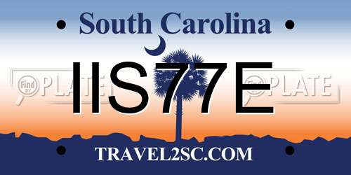 IIS77E South Carolina License Plate