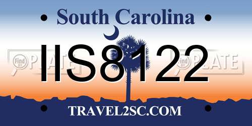 IIS8122 South Carolina License Plate