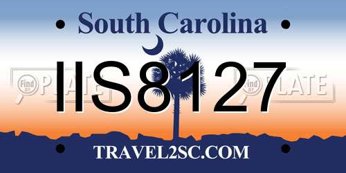 IIS8127 South Carolina License Plate
