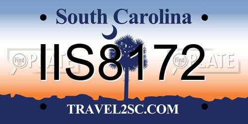 IIS8172 South Carolina License Plate