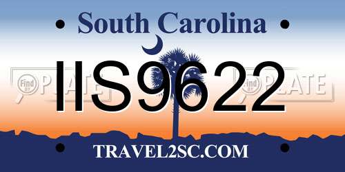 IIS9622 South Carolina License Plate