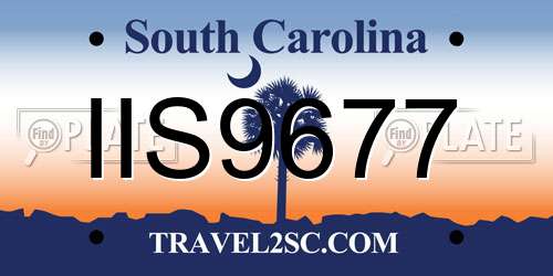 IIS9677 South Carolina License Plate