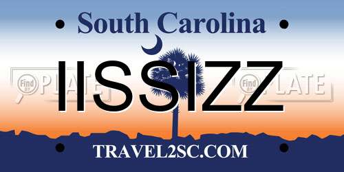 IISSIZZ South Carolina License Plate