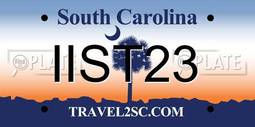 IIST23 South Carolina License Plate